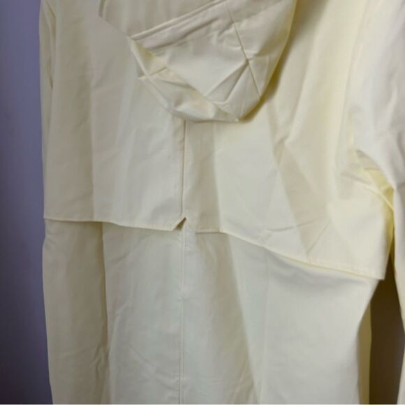 Rains Longer Jacket Straw Yellow Unisex Casual Classic Button Closure Hooded - Picture 8 of 13
